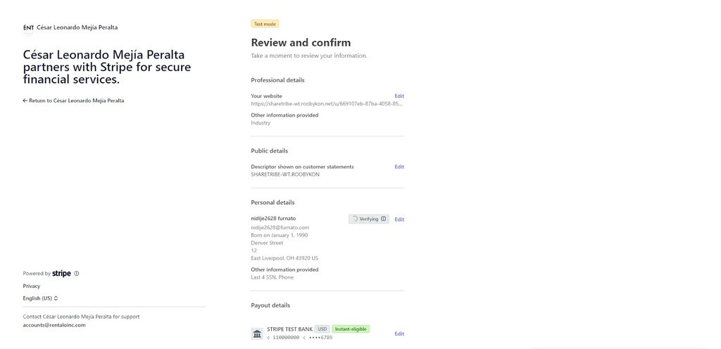 open stripe account step five review and confirm details open stripe account step five review and confirm details