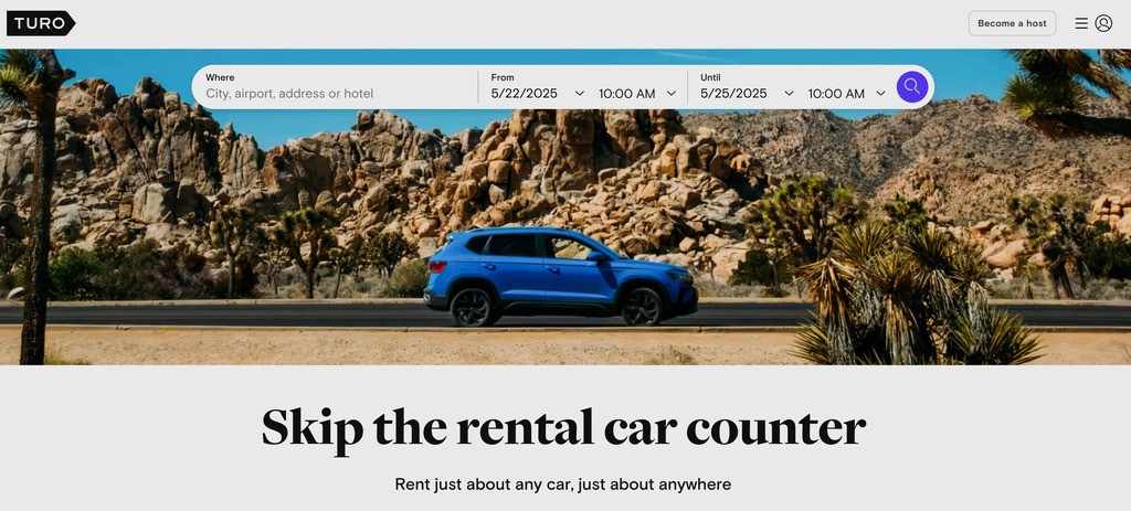 turo p2p ride sharing website