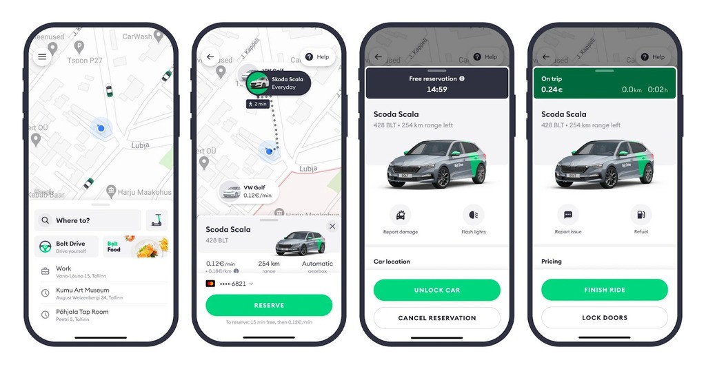 clean in app interface in car sharing platforms clean in app interface in car sharing platforms