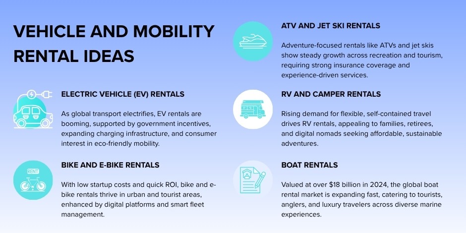 top vehicle and mobility rental ideas