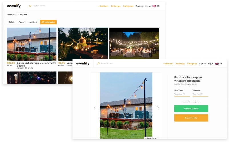 Eventify event rental marketplace