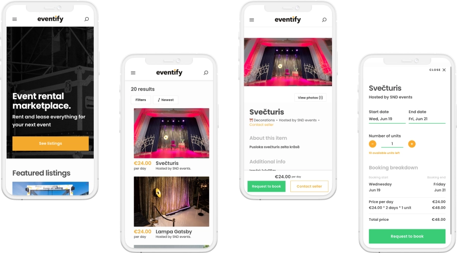 Eventify Sharetribe rental platform