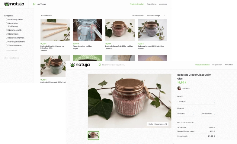 Natuja Platform for Sellers of Natural Products