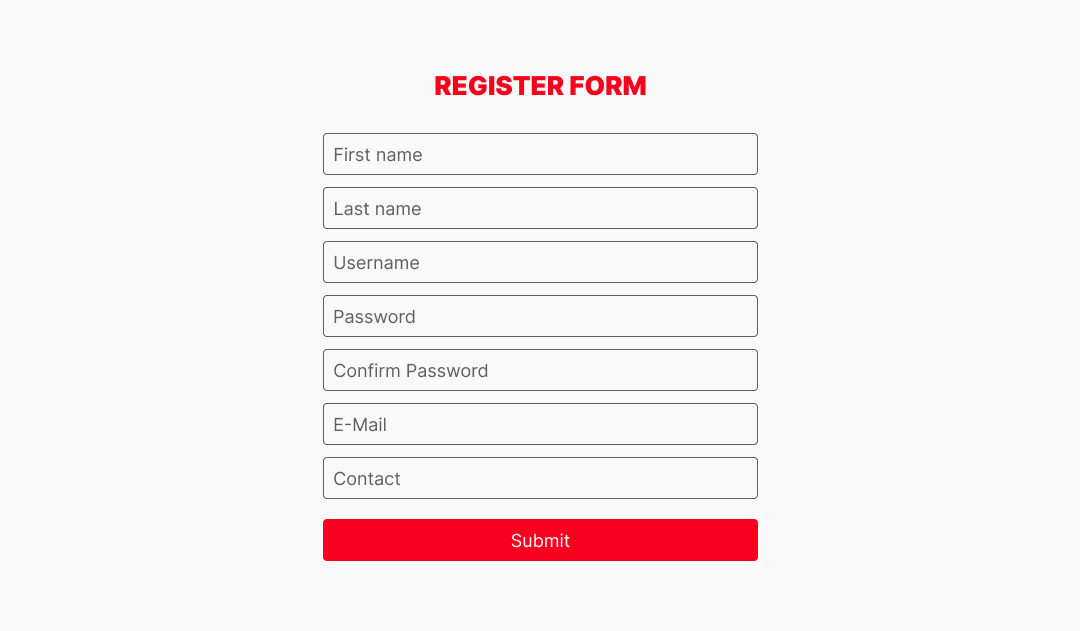 easy to register form important