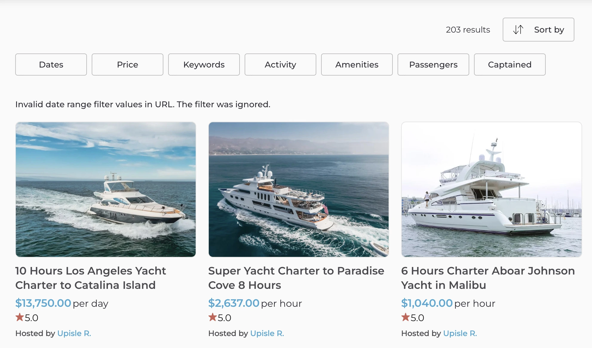 rental marketplace search feature