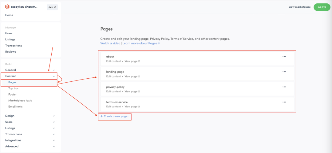 step one to create a dpm on sharetribe