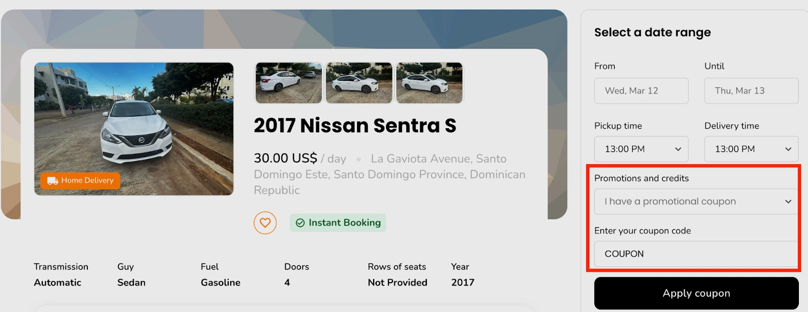 coupons in a local online website