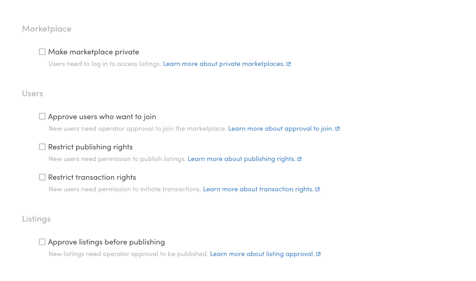 sharetribe make marketplace private setting