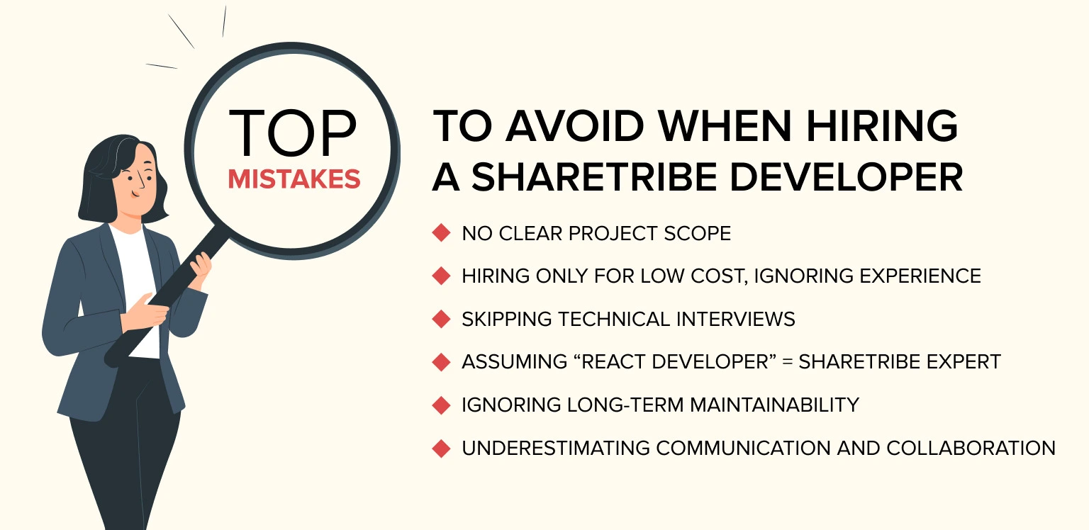 mistakes to avoid when hiring sharetribe developers