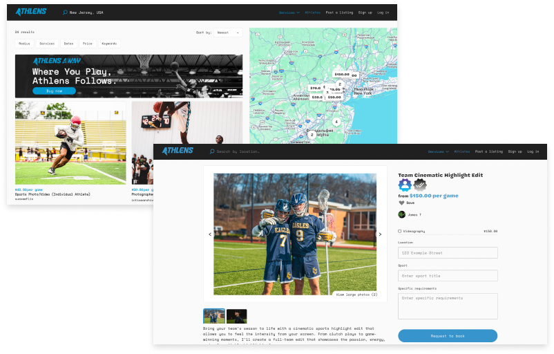 Athlens marketplace built on Sharetribe