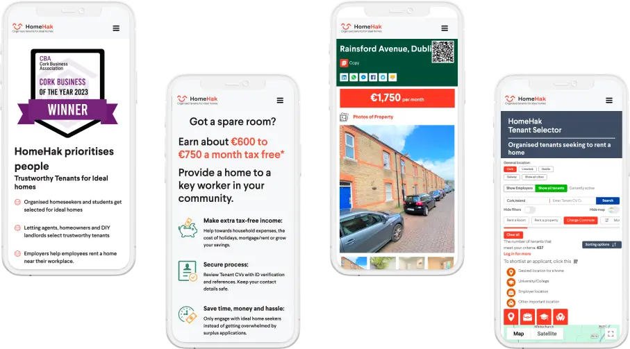 HomeHak Ireland tenant rental marketplace