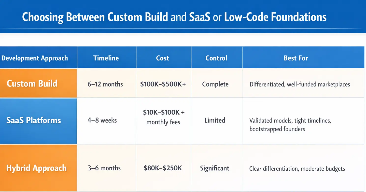 custom build and saas vs low code foundations