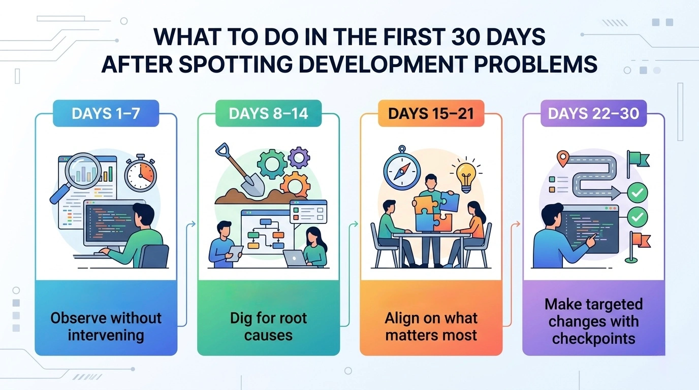 what to do after spotting development problems