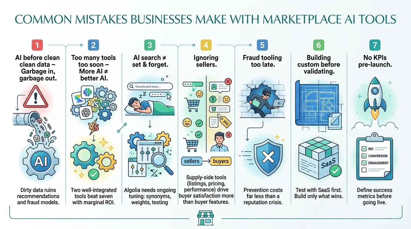 common mistakes businesses make with marketplace ai tools