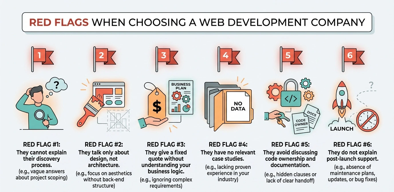 web development companies red flags