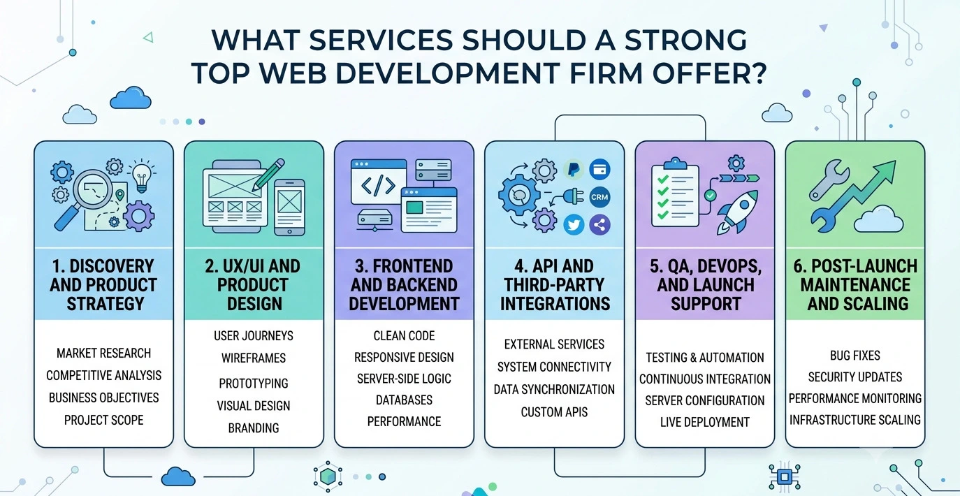 what services a web development firm must offer