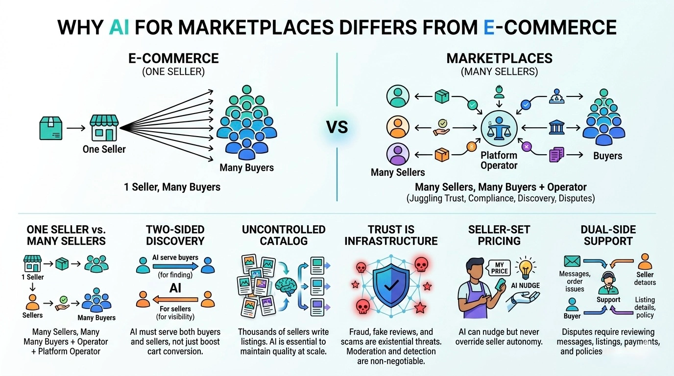 why ai for marketplaces differs from ecommerce