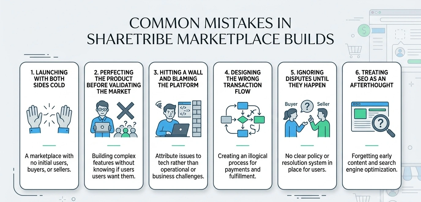 mistakes when building a sharetribe marketplace