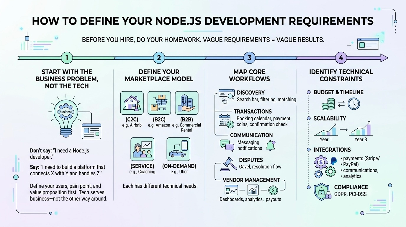 define node js development requirements