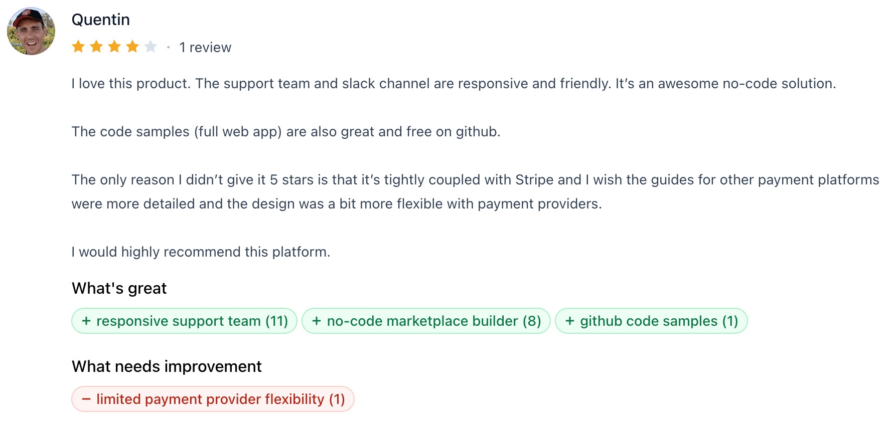 payment provider limits sharetribe review