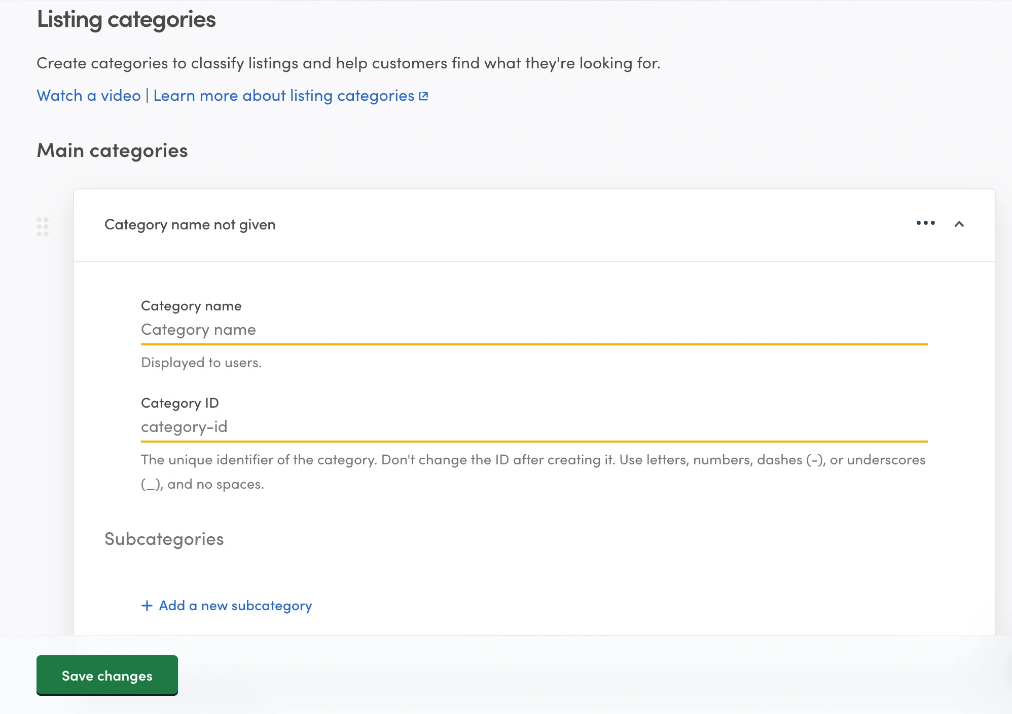 sharetribe listing categories setup