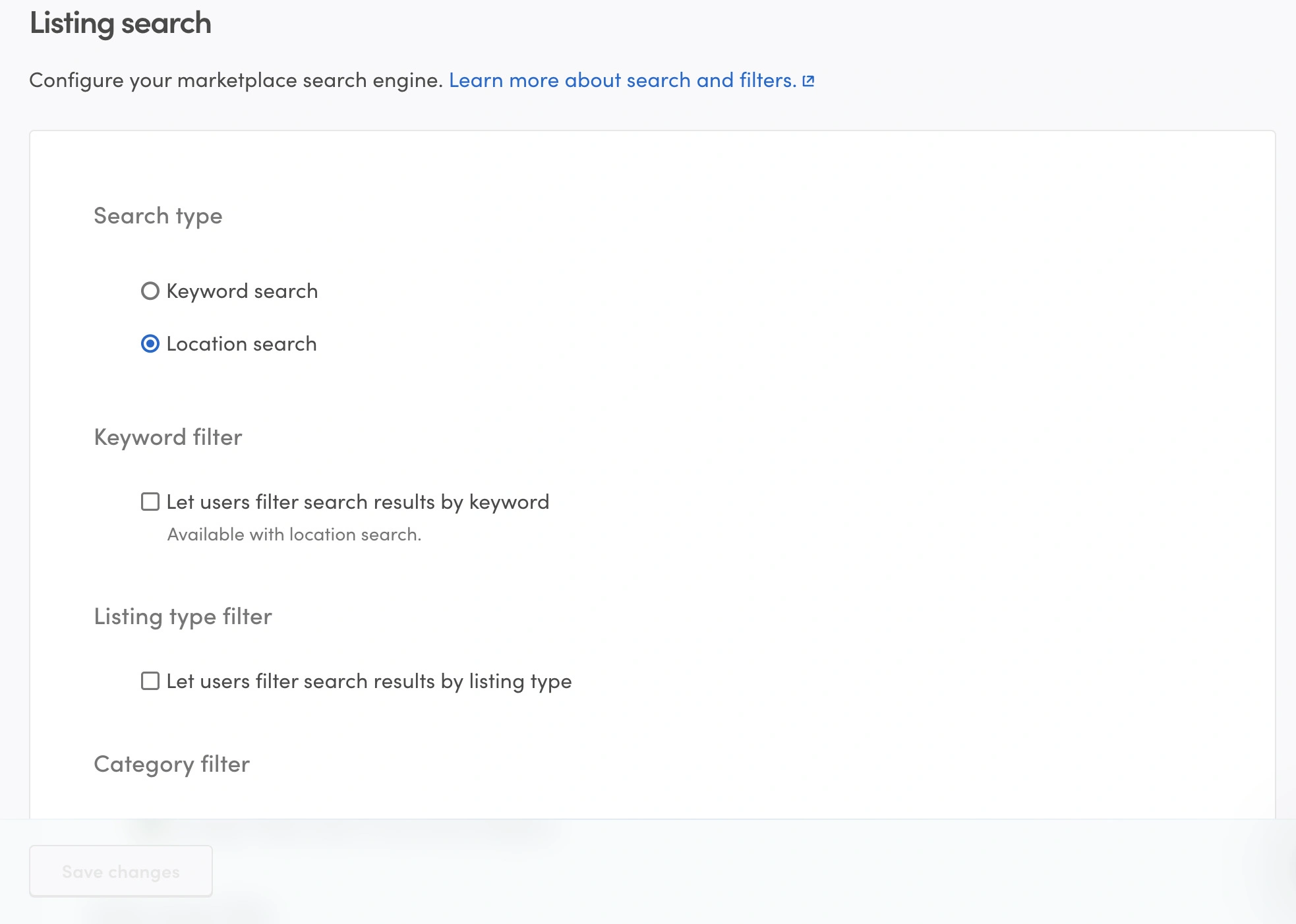 sharetribe search filters
