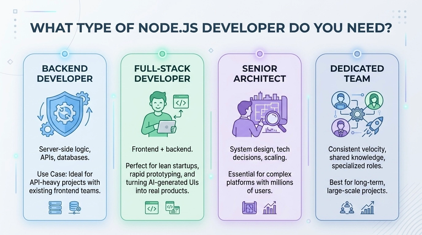 what type of node js developer you need