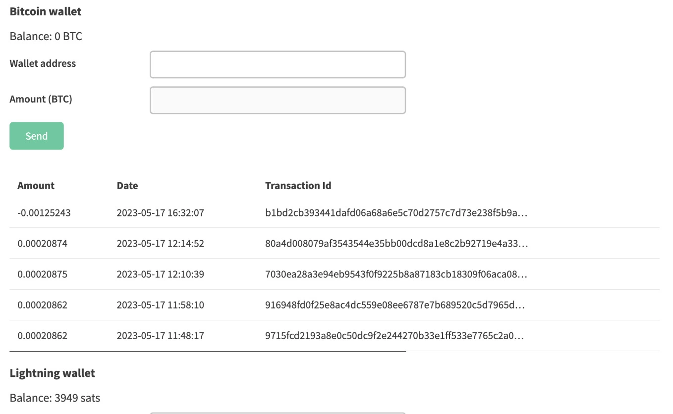 added transaction history for each wallet