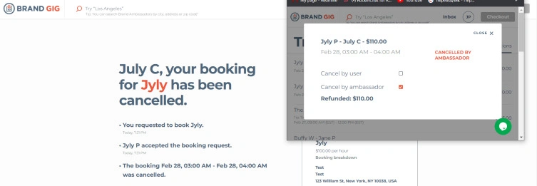 cancel by ambassador less than 24 hours