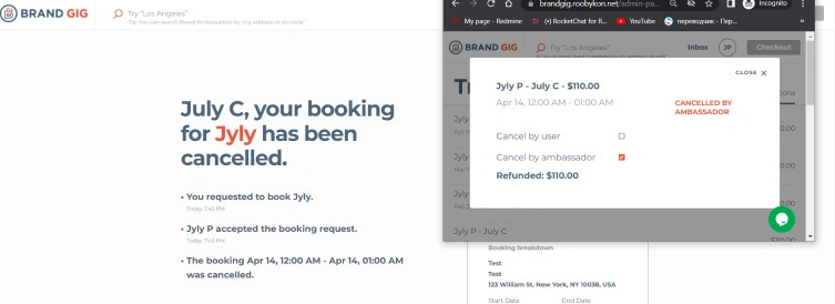 cancel by ambassador more than 24 hours
