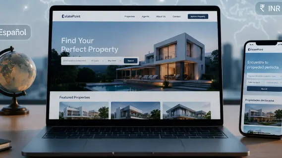 set up language and currency for real estate