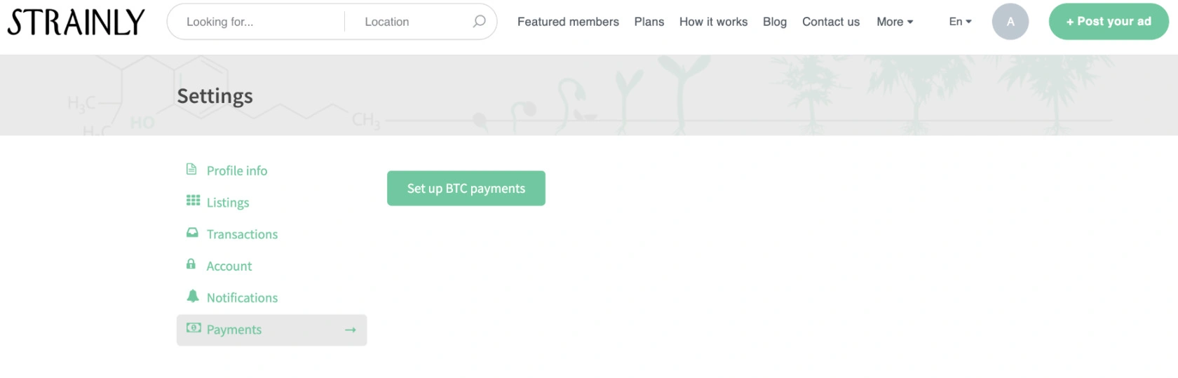 provider creates a btcpay account