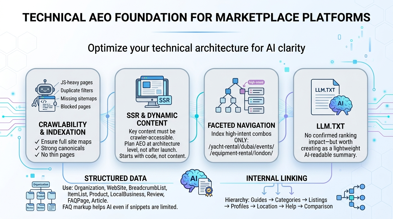 technical aeo foundation for marketplaces