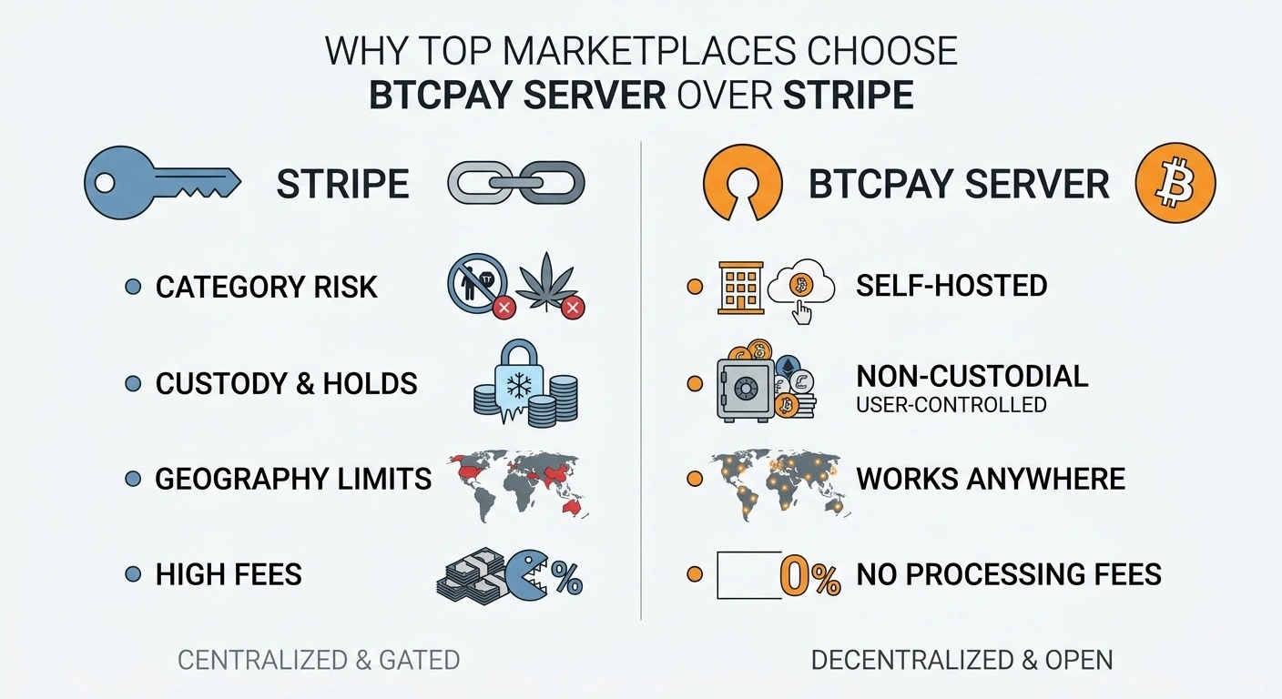why top marketplaces choose btcpay server over stripe