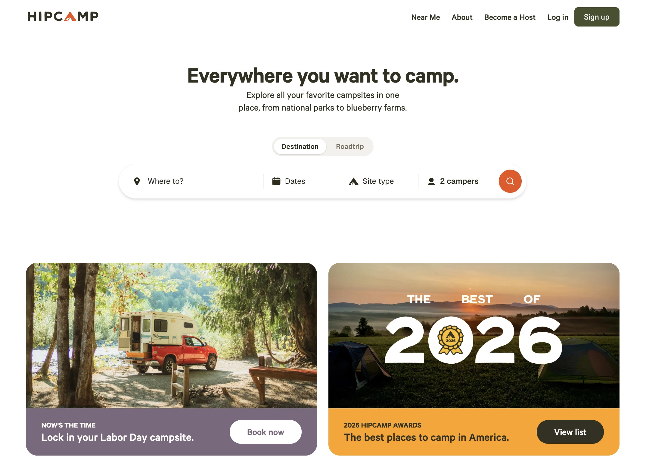 hipcamp camping platform