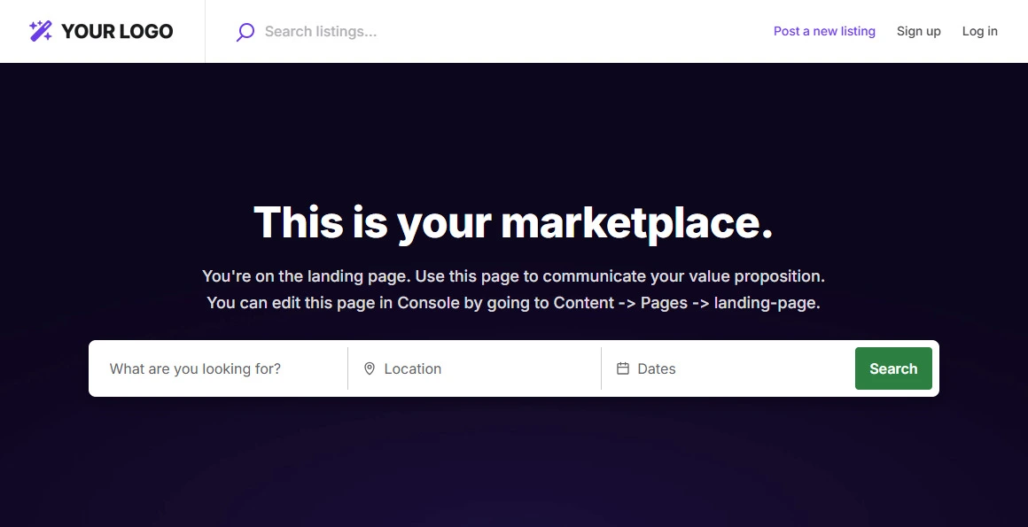 sharetribe default design template