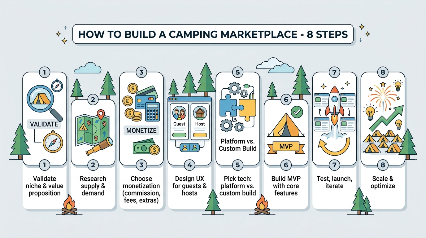 how to build a camping marketplace