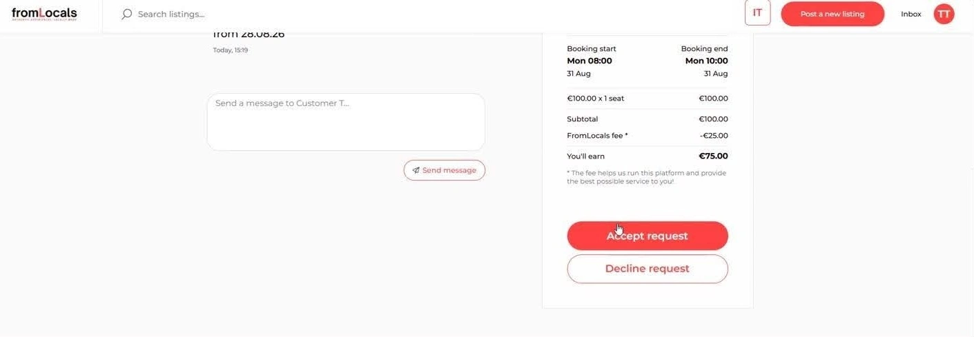 accept and decline request buttons