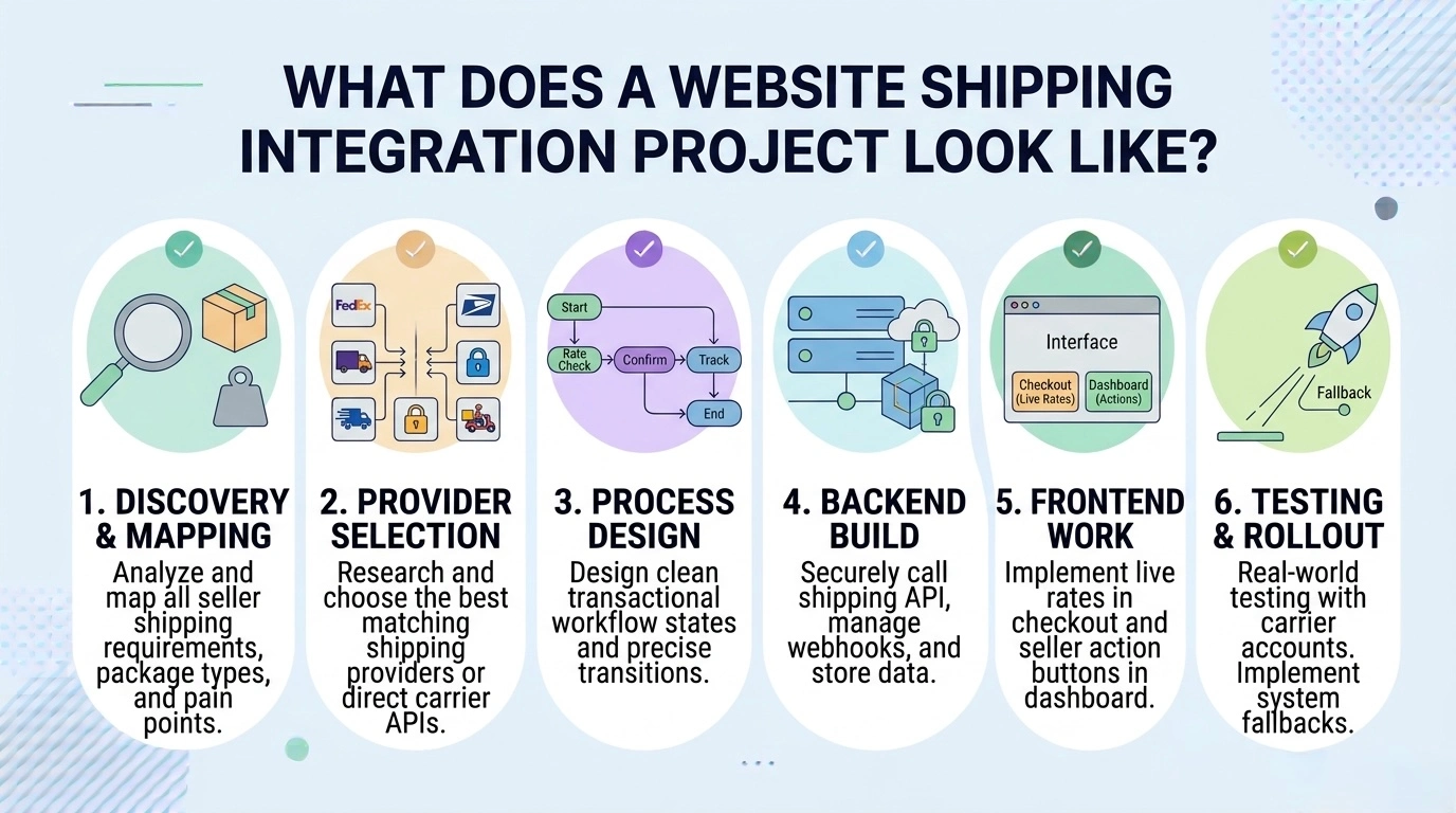 website shipping integration project development